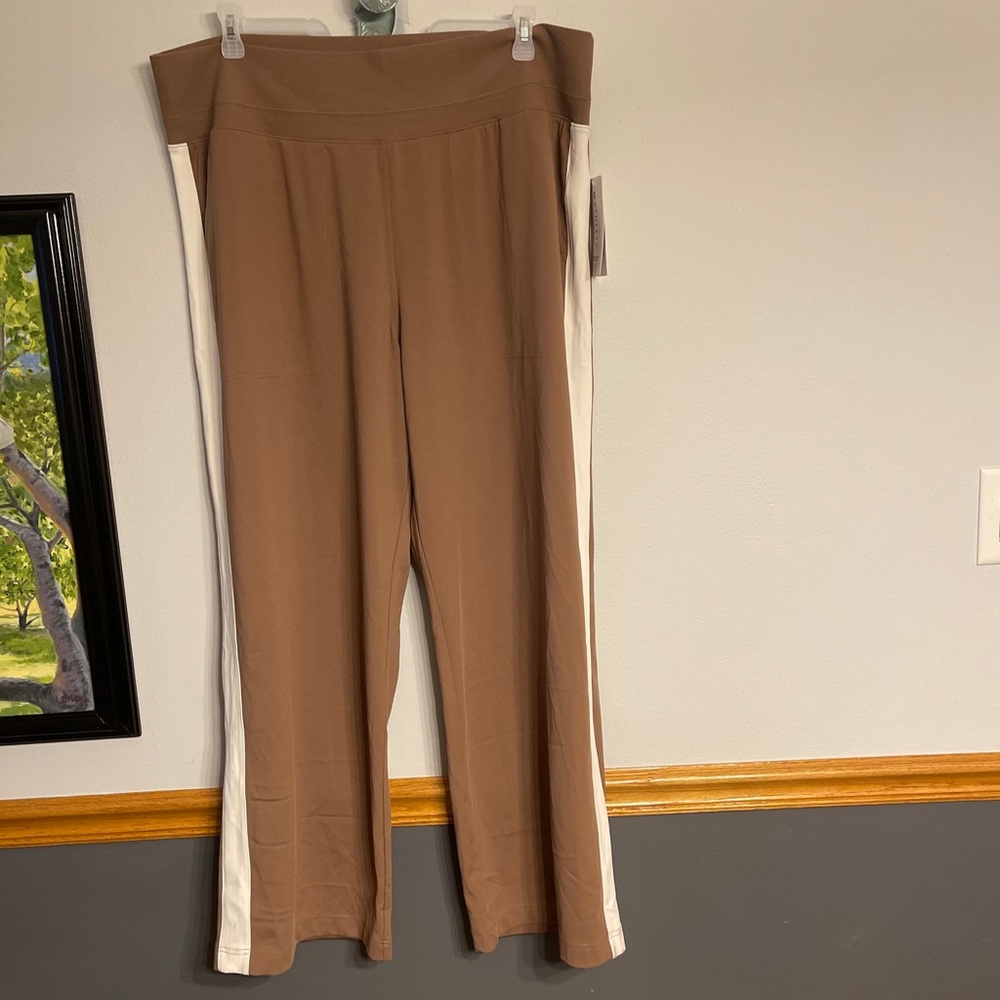 Athleta Venice Colorblock Wide Leg Pant 2X Rustic Beige NWT